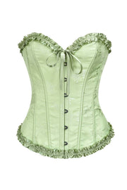 Sweetheart Blue Lace-Up Floral Corset