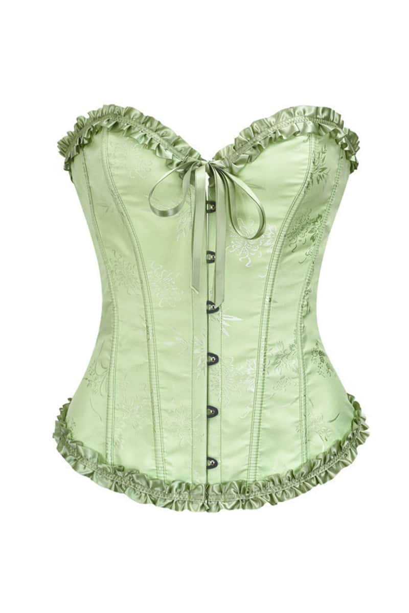 Sweetheart Blue Lace-Up Floral Corset
