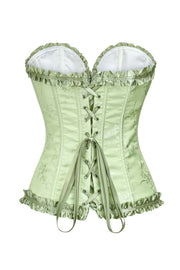 Sweetheart Blue Lace-Up Floral Corset