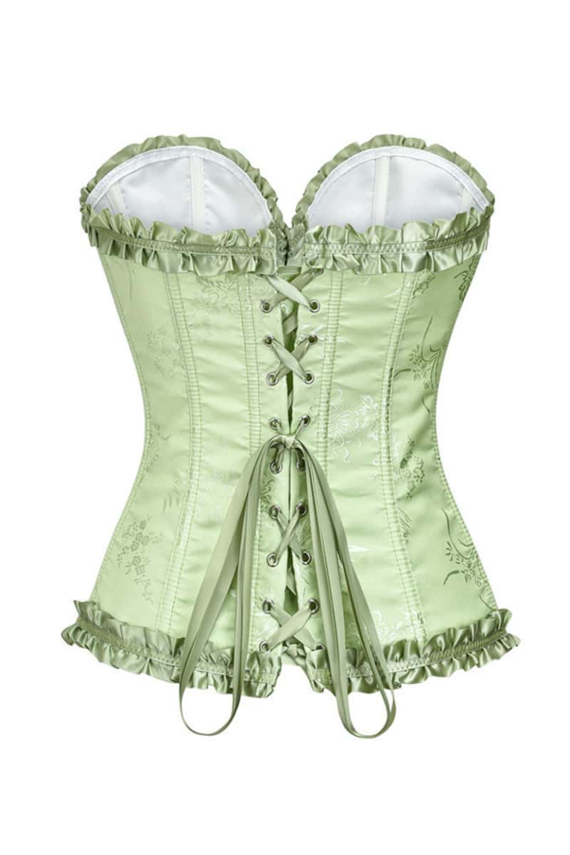 Sweetheart Blue Lace-Up Floral Corset