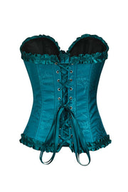 Sweetheart Blue Lace-Up Floral Corset