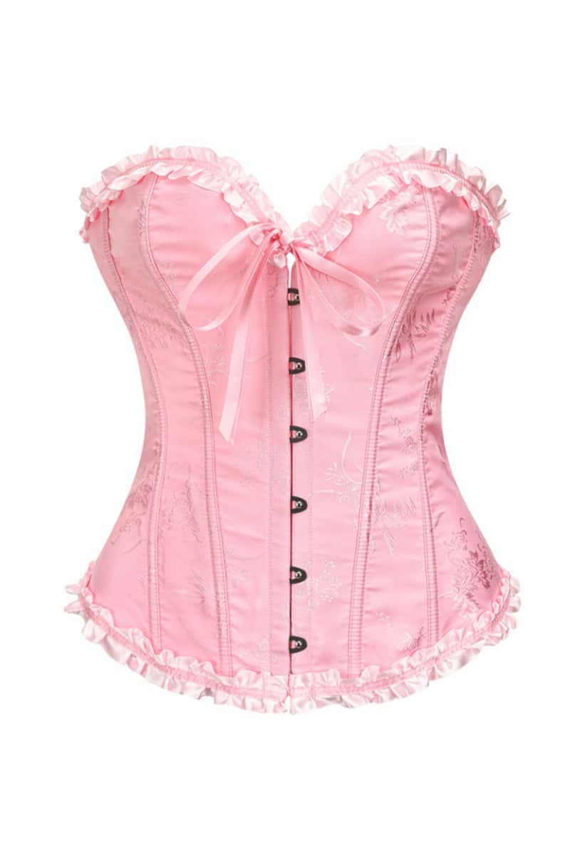 Sweetheart Blue Lace-Up Floral Corset