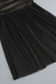 Off the Shoulder Black Ruched Fitted Long Dress