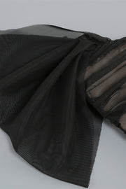 Off the Shoulder Black Ruched Fitted Long Dress