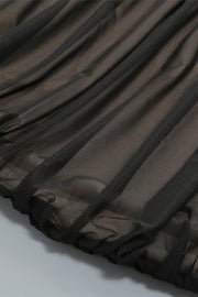 Off the Shoulder Black Ruched Fitted Long Dress