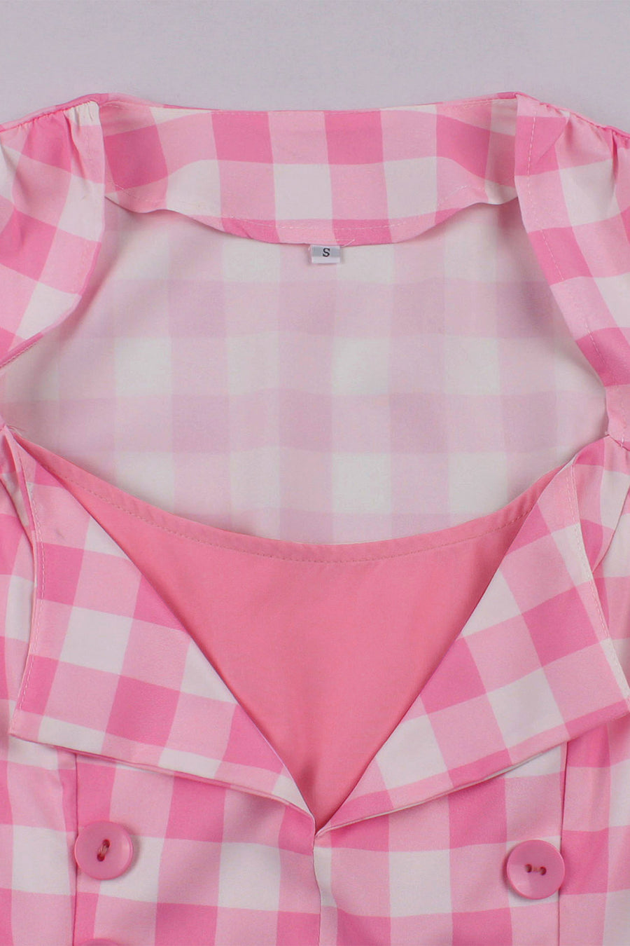 Sleeveless Pink Plaid Barbie Swing Dress