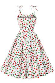 Red and Green Polk Dots A-line Short Dress