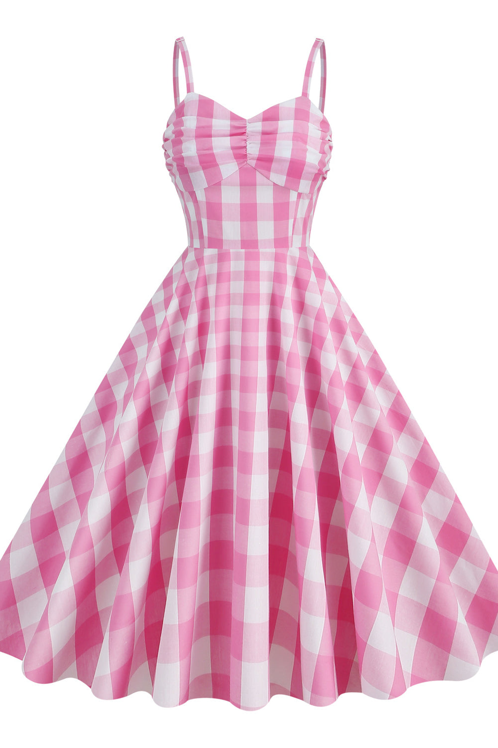 Straps Pink Plaid Barbie Dress