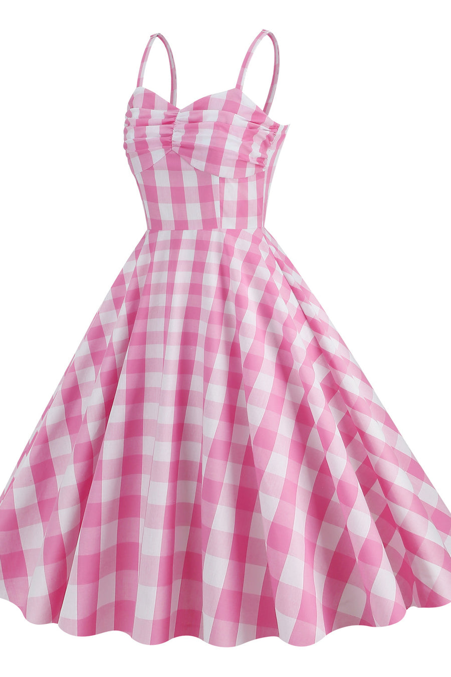Straps Pink Plaid Barbie Dress