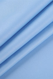 One Shoulder Blue Ruched Slit Long Dress