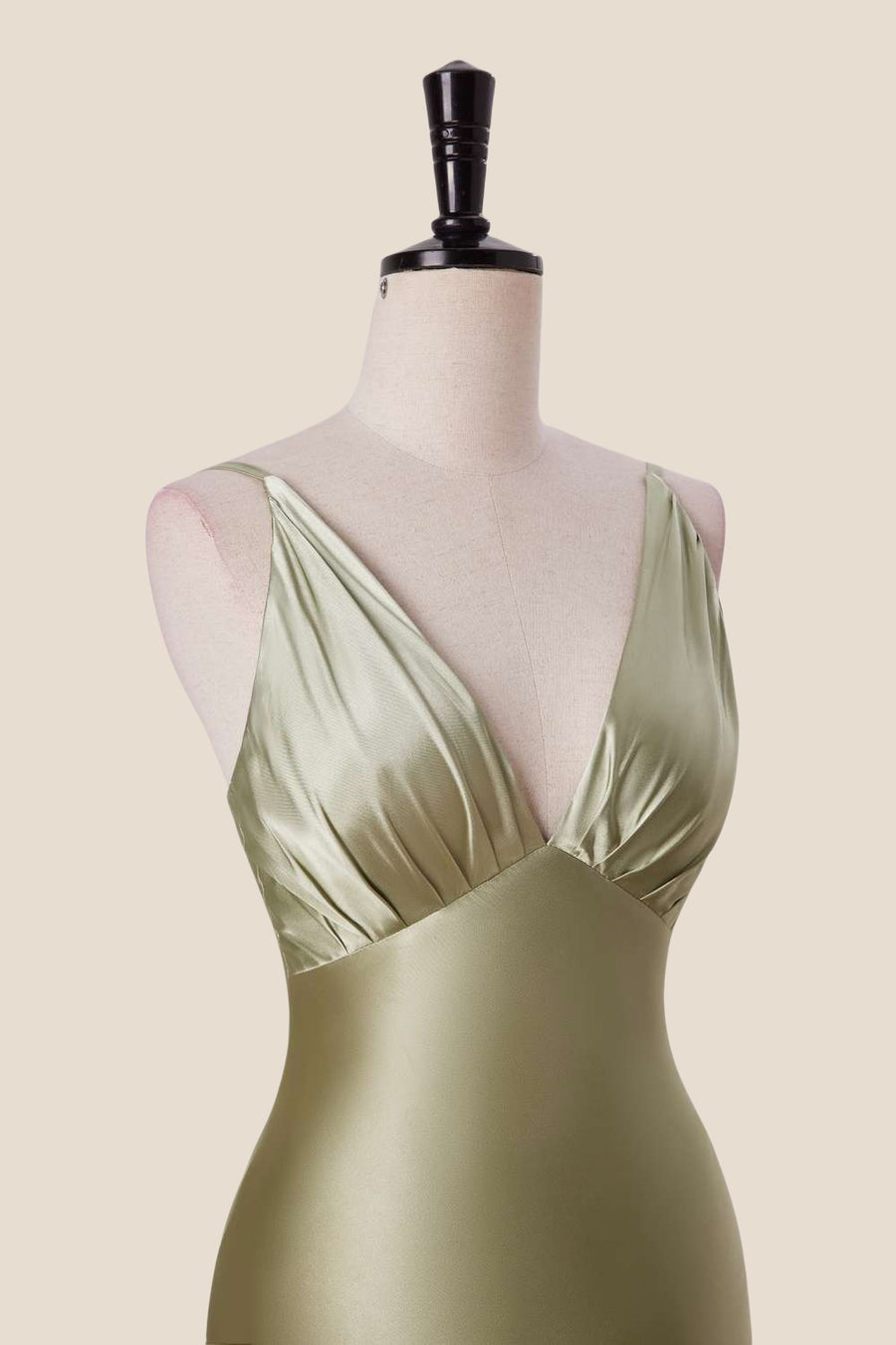 Plunge Neck Moss Green Mermaid Long Dress Ohmollydress Plunge Neck Moss Green Mermaid Long Dress Ohmollydress