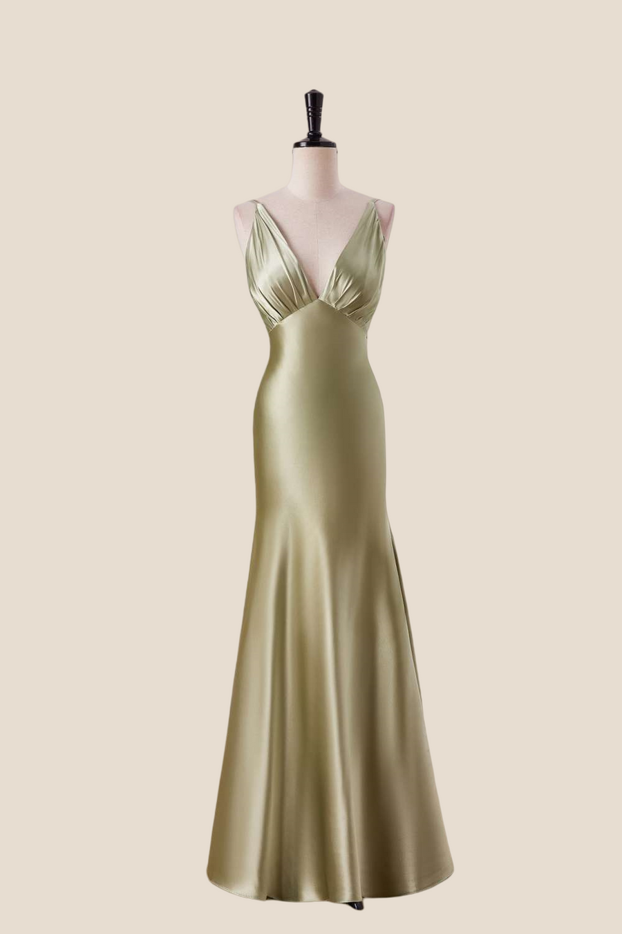 Plunge Neck Moss Green Mermaid Long Dress Ohmollydress Plunge Neck Moss Green Mermaid Long Dress Ohmollydress