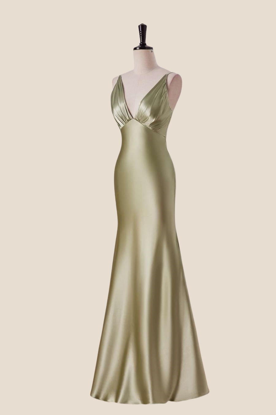 Plunge Neck Moss Green Mermaid Long Dress Ohmollydress Plunge Neck Moss Green Mermaid Long Dress Ohmollydress