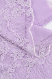 Ruffle Sleeve Purple Lace Short Dress
