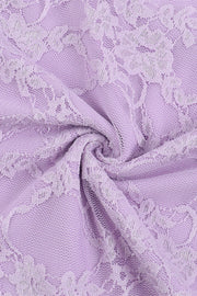 Ruffle Sleeve Purple Lace Short Dress