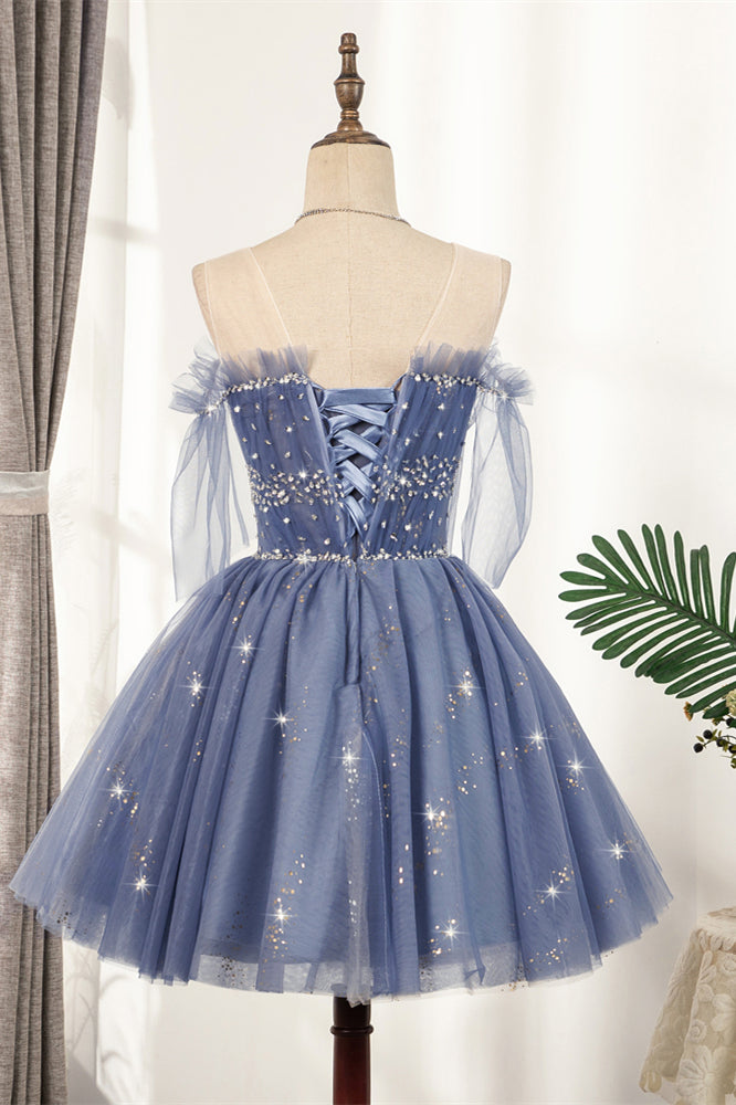 Diamond Blue Tulle Short Homecoming Dress Ohmollydress Diamond Blue Tulle Short Homecoming Dress Ohmollydress