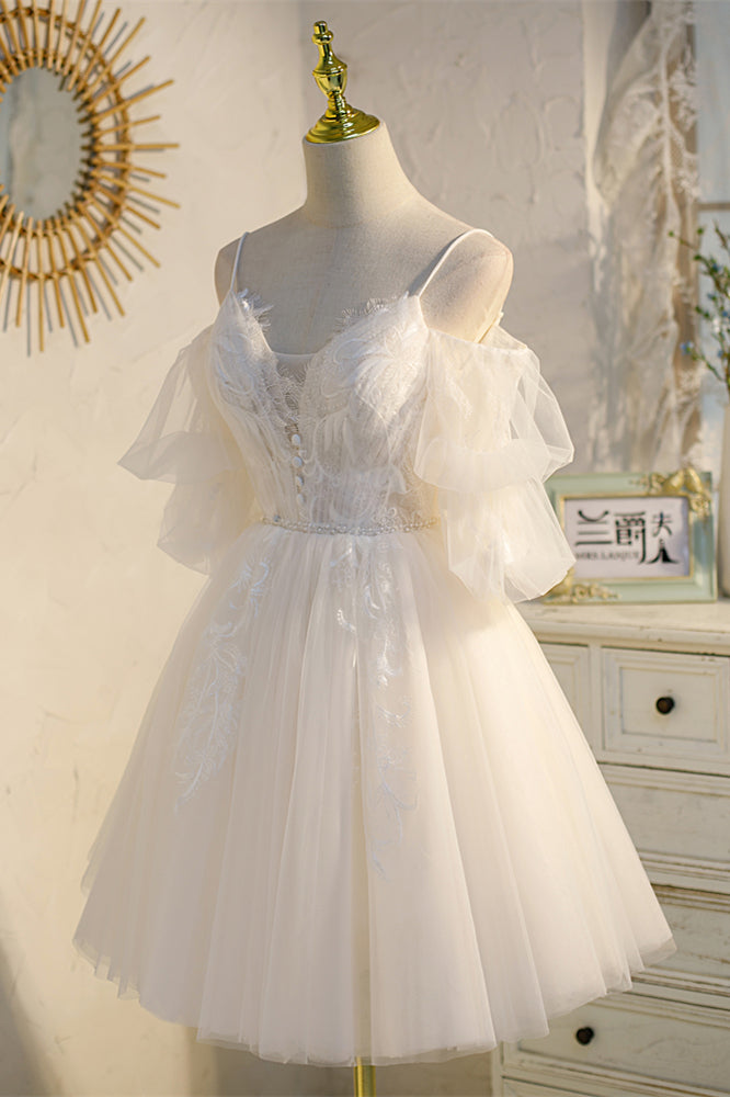 Short Puffy Sleeves Yellow A-line Short Princess Dress Ohmollydress Short Puffy Sleeves Yellow A-line Short Princess Dress Ohmollydress