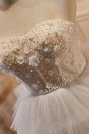 Sweetheart Ivory Tulle Ruffled Short Princess Dress