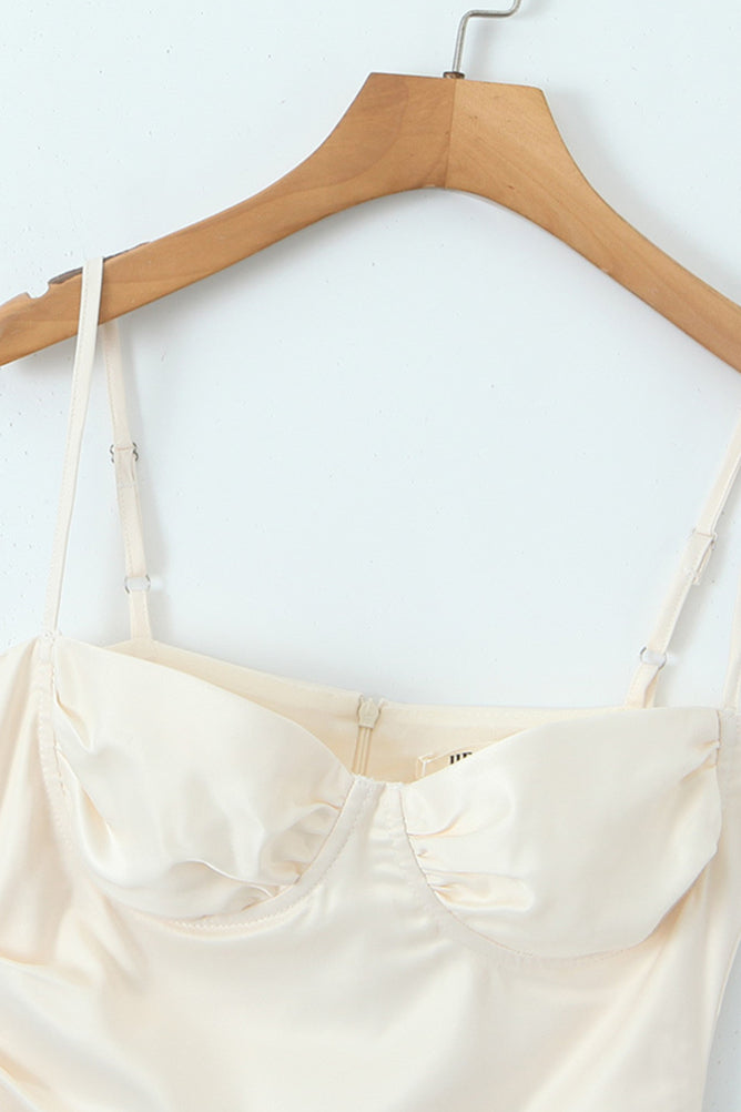 Spaghetti Straps Apricot Asymmetrical Short Dress Ohmollydress Spaghetti Straps Apricot Asymmetrical Short Dress Ohmollydress