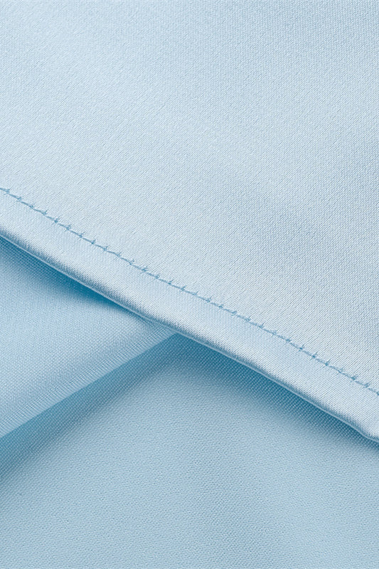 Straps Blue Ruched Fitted Short Dress