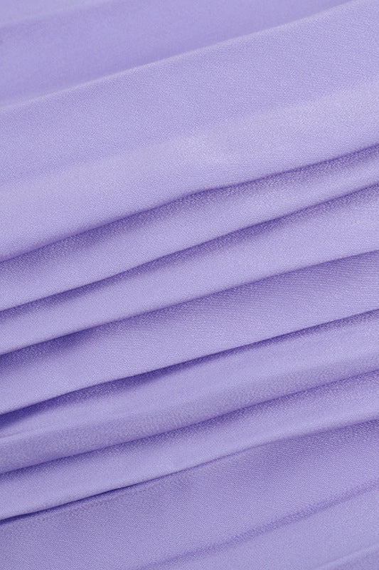Straps Lilac Pleated Maxi Dress
