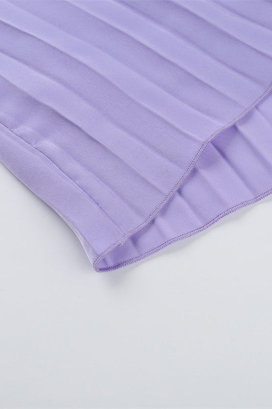 Straps Lilac Pleated Maxi Dress