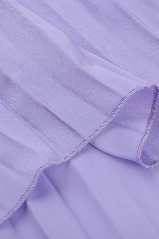 Straps Lilac Pleated Maxi Dress