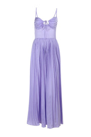 Straps Lilac Pleated Maxi Dress