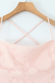 Straps Pink Lace A-line Long Dress