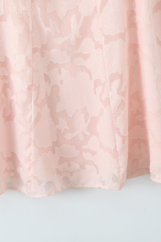 Straps Pink Lace A-line Long Dress