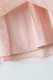 Straps Pink Lace A-line Long Dress