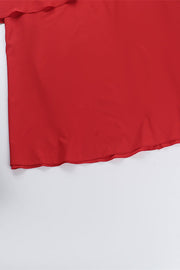 Spaghetti Straps Red Ruffle Tiered Long Dress