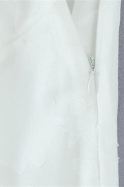 Spaghetti Straps White Floral Long Dress