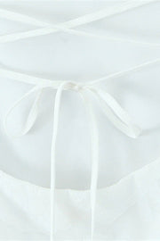Spaghetti Straps White Floral Long Dress