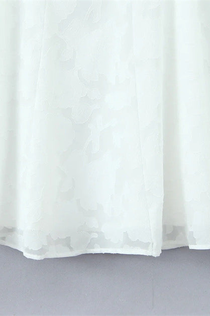 Spaghetti Straps White Floral Long Dress