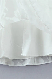 Spaghetti Straps White Floral Long Dress
