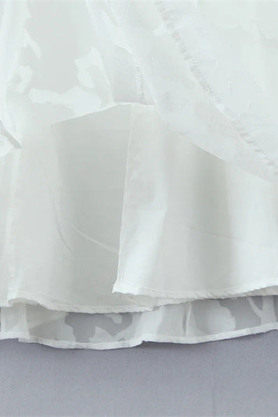 Spaghetti Straps White Floral Long Dress