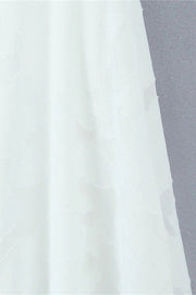 Spaghetti Straps White Floral Long Dress