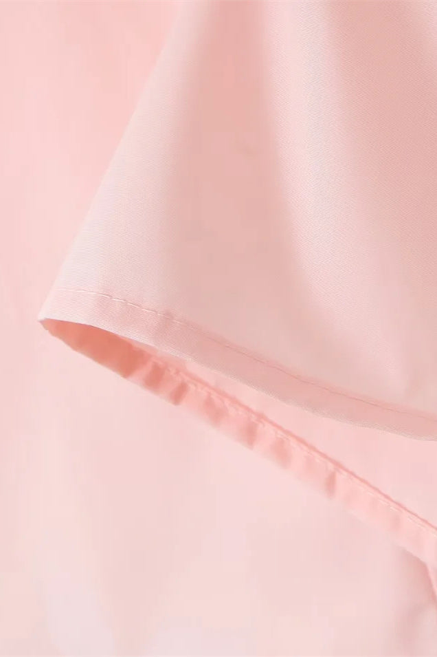 Spaghetti Straps Pink Tie Front Midi Dress