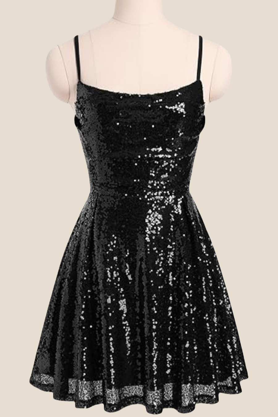 Square Neck Lilac Ruched Sequin Short Dress