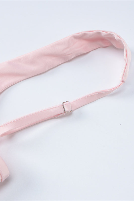 Square Neck Pink A-line Satin Short Dress