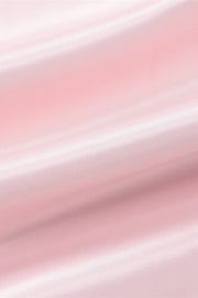 Square Neck Pink A-line Satin Short Dress