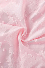 Square Neck Pink Lace A-line Short Dress