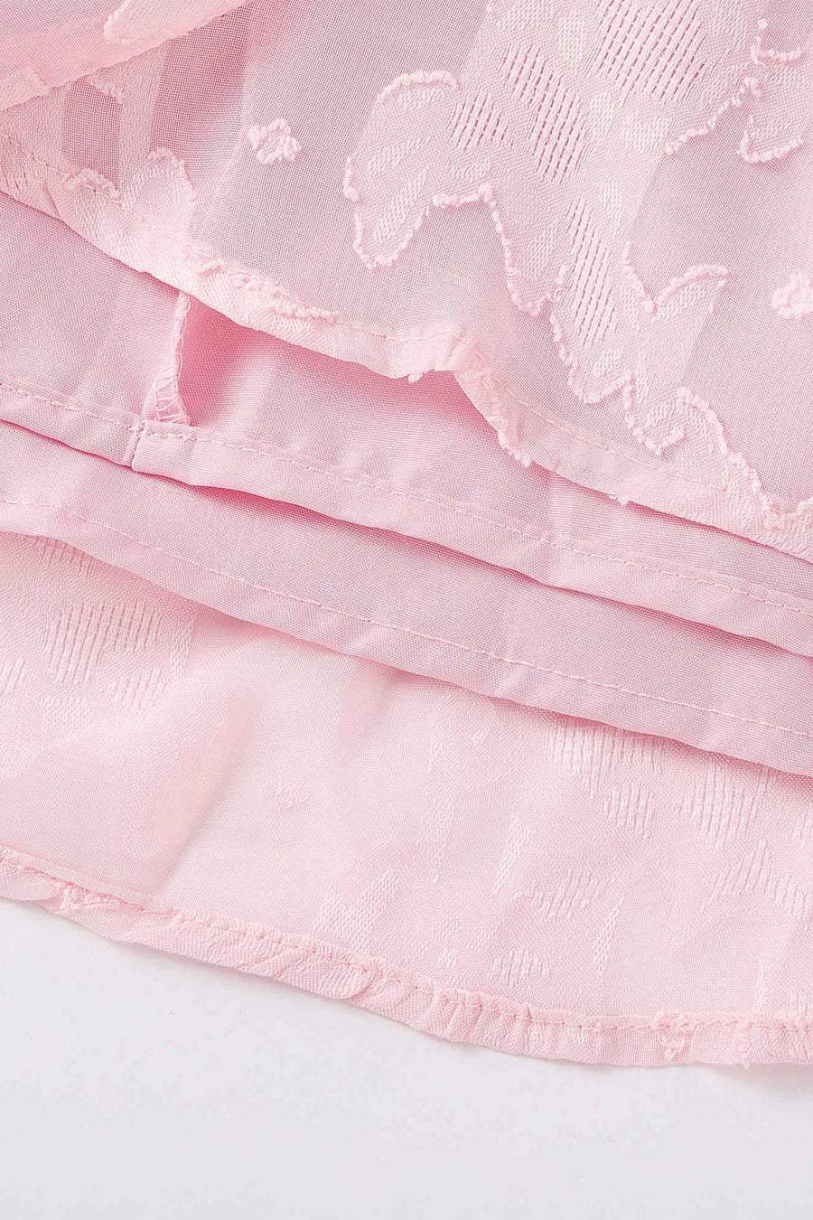 Square Neck Pink Lace A-line Short Dress