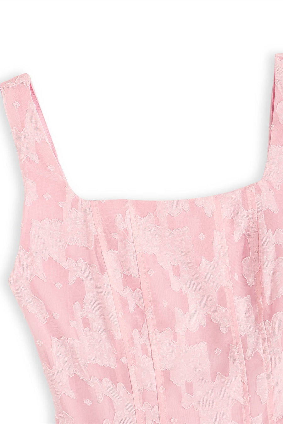 Square Neck Pink Lace A-line Short Dress