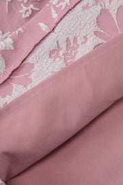 Square Neck Pink Floral Print Short Dress
