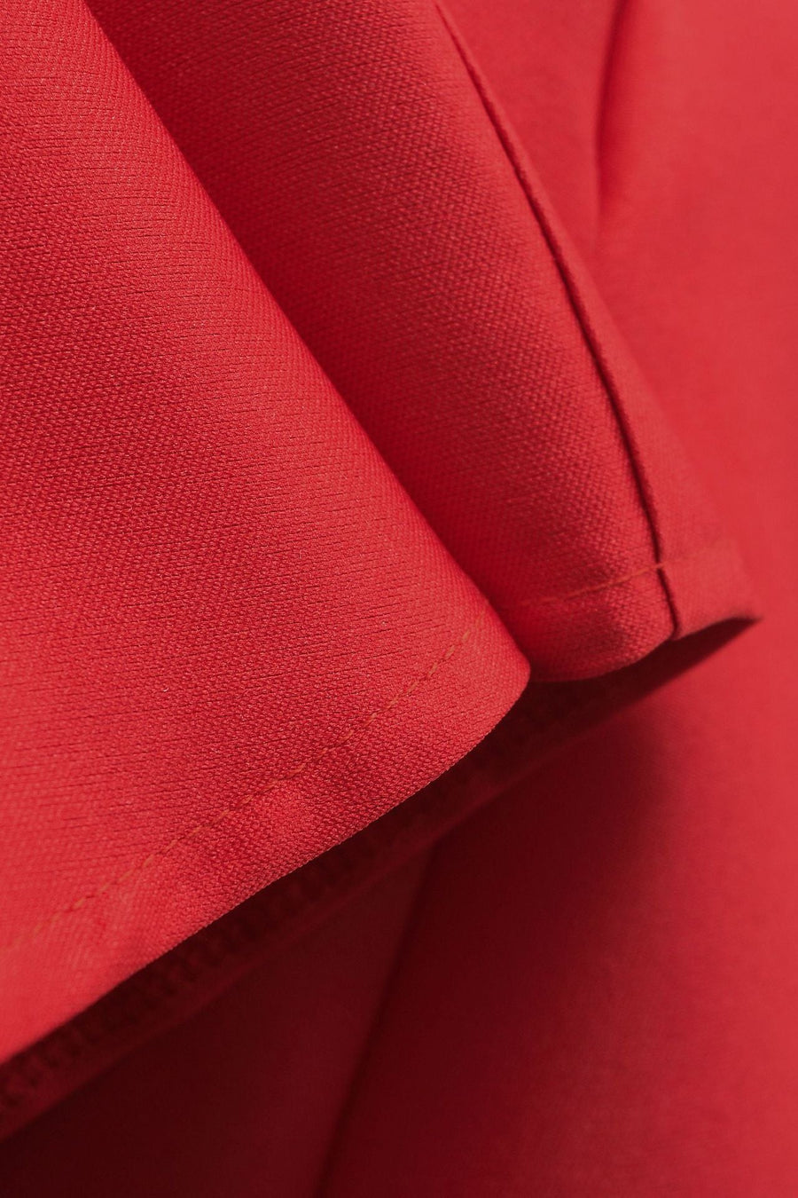 Square Neck Red Pleated A-line Short Dress