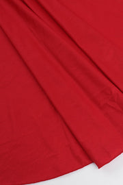 Square Neck Red Ruffled Long Dress