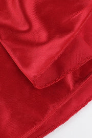 Square Neck Red Ruffled Long Dress