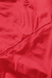 Square Neck Red Ruffled Long Dress